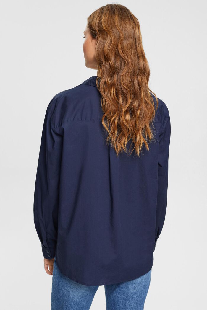 Oversized blouse met een V-hals zonder sluiting, NAVY, detail image number 3