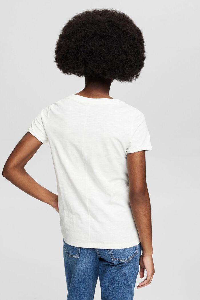 T-shirt met print, 100% organic cotton, OFF WHITE, detail image number 3