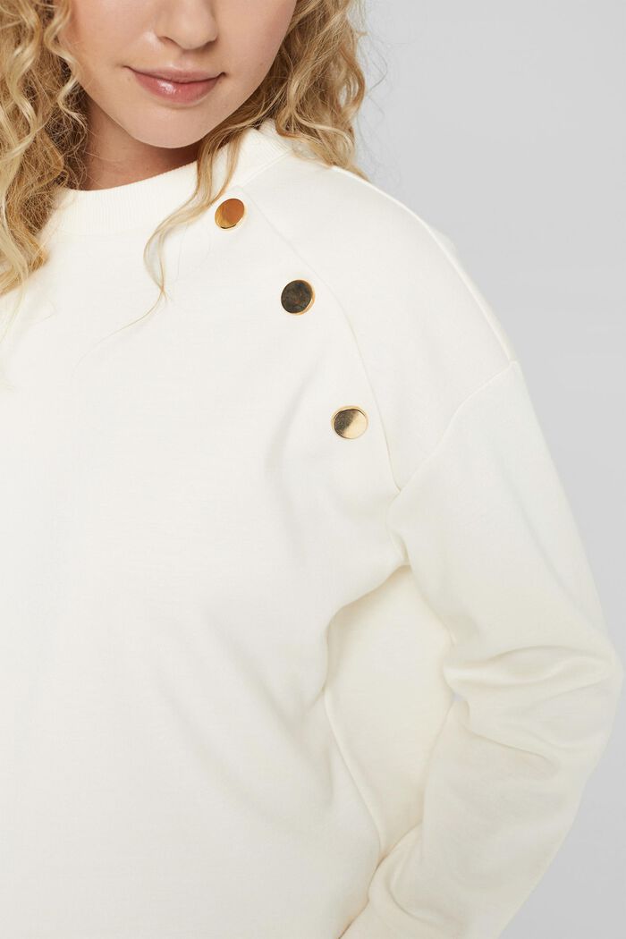 Sweatshirt met knoopdetail, OFF WHITE, detail image number 2