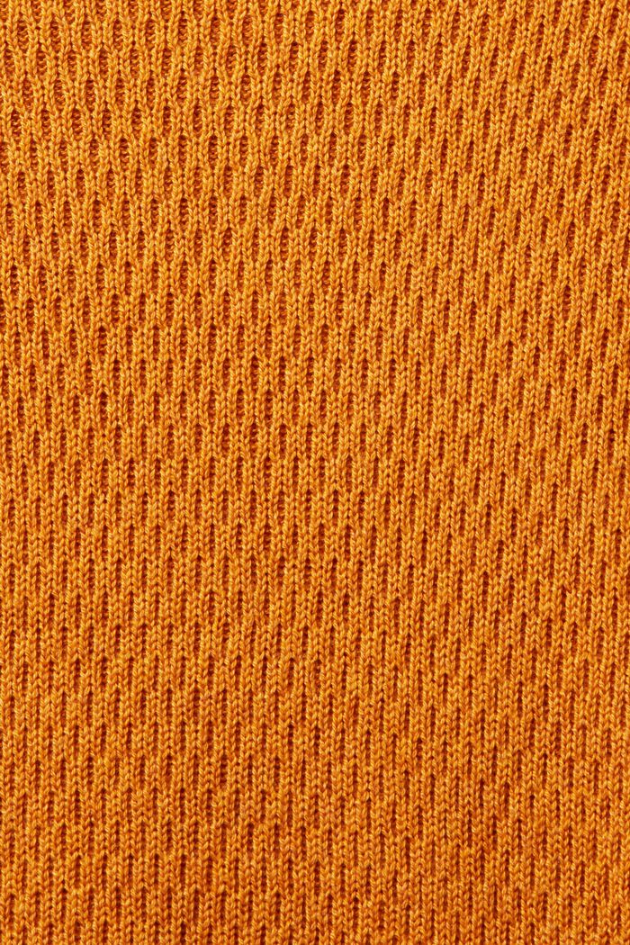 Gestructureerd gebreide trui met ronde hals, HONEY YELLOW, detail image number 5