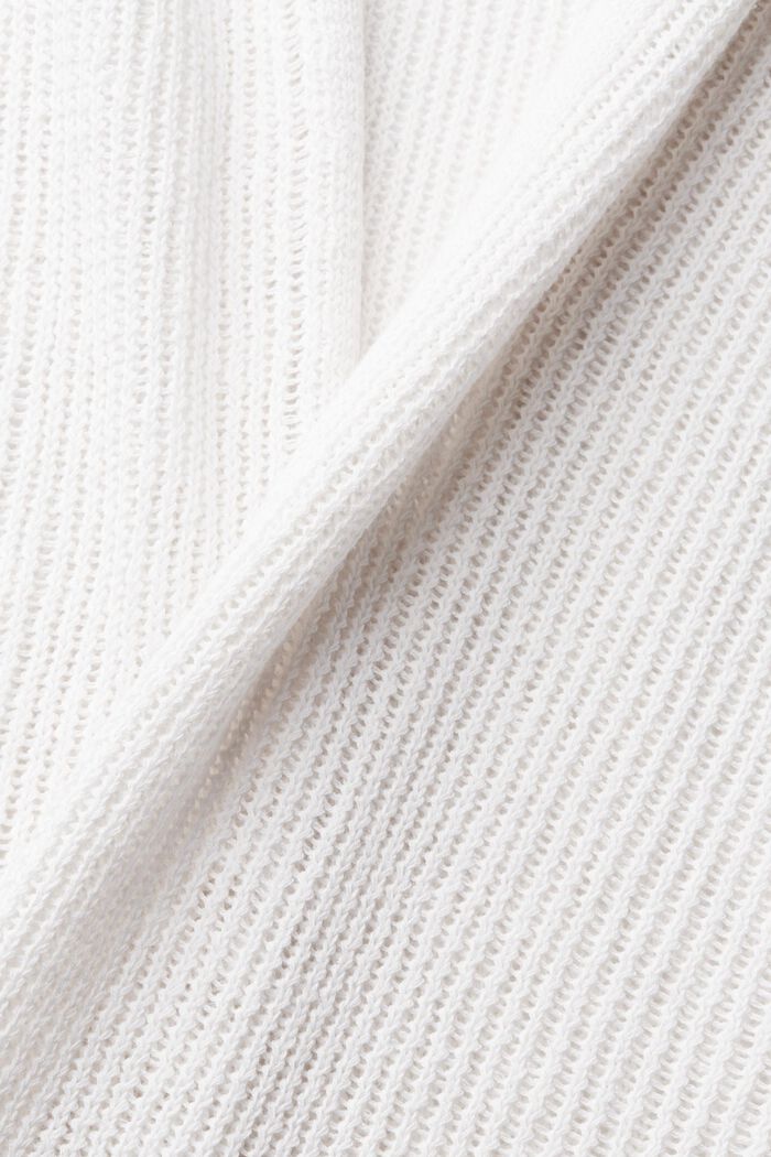 Gebreid vest van een linnenmix, WHITE, detail image number 4