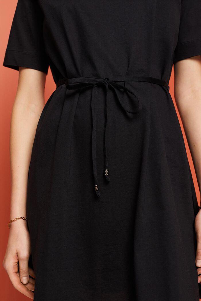 Jersey mini-jurk, 100% katoen, BLACK, detail image number 2
