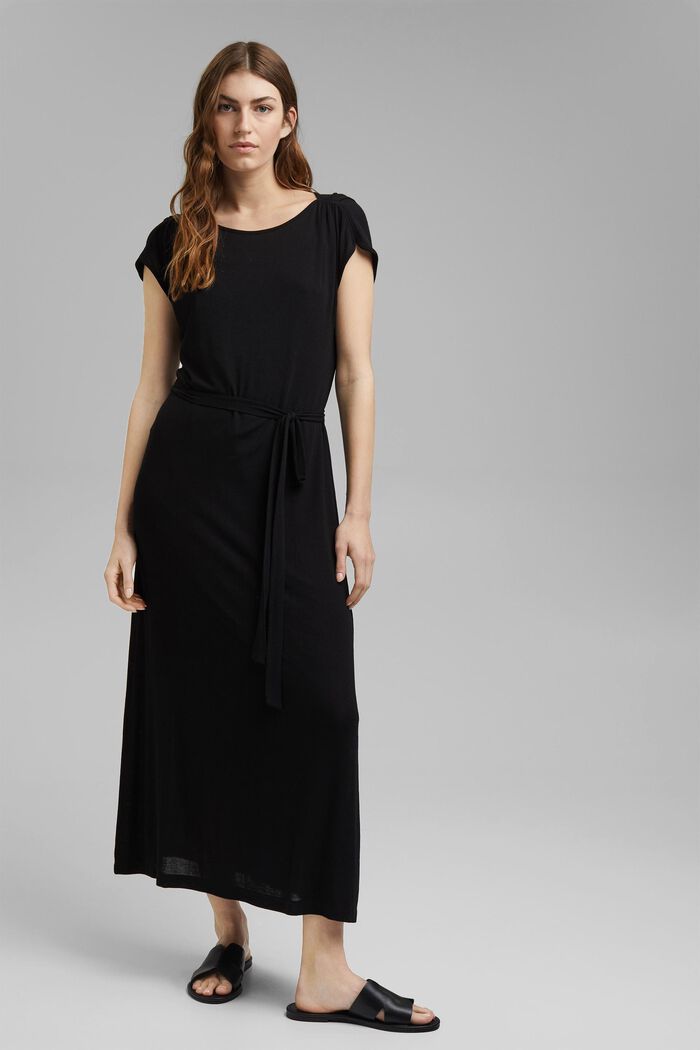 Jersey maxi-jurk van LENZING™ ECOVERO™, BLACK, overview