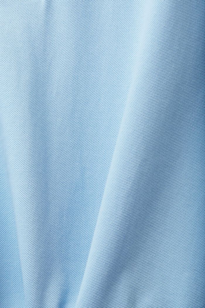 Polo van katoen-piqué in een slim fit, LIGHT BLUE, detail image number 5