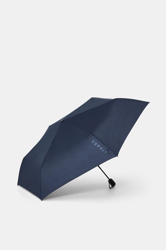 Opvouwbare, blauwe easymatic slimline paraplu, ONE COLOR, detail image number 2