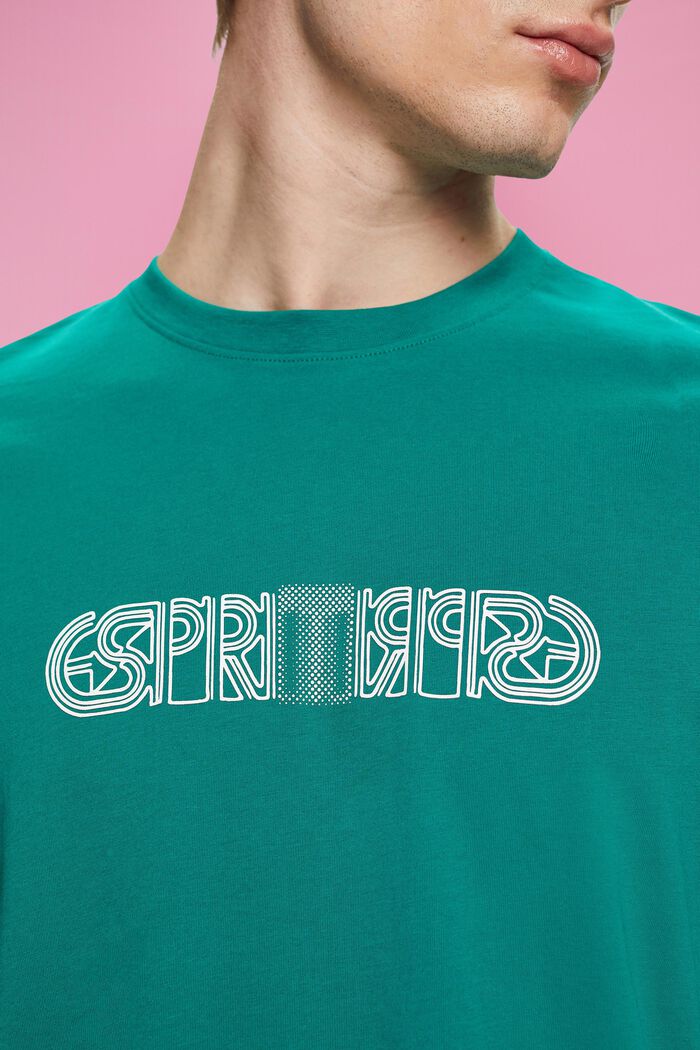 T-shirt met relaxed fit en logoprint, EMERALD GREEN, detail image number 2