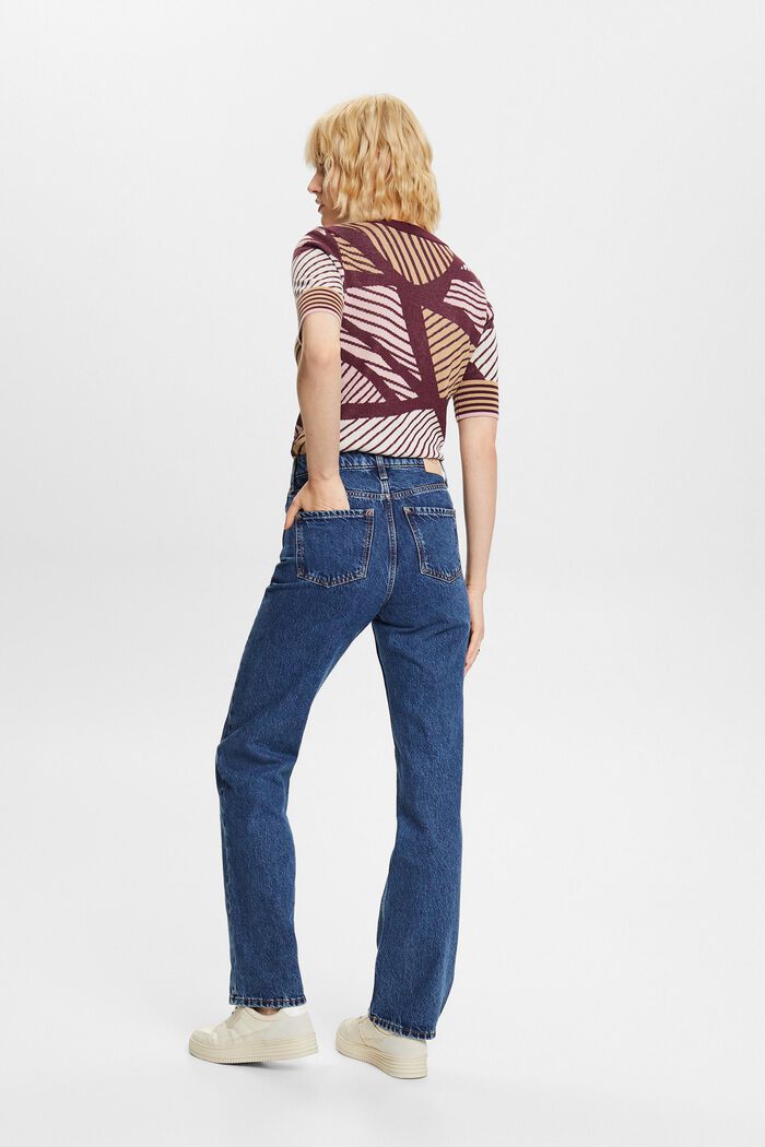 Straight jeans met retrolook en hoge taille, BLUE MEDIUM WASHED, detail image number 3