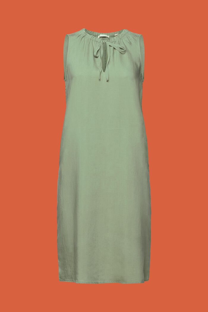 Mouwloze jurk met elastische kraag, PALE KHAKI, detail image number 6