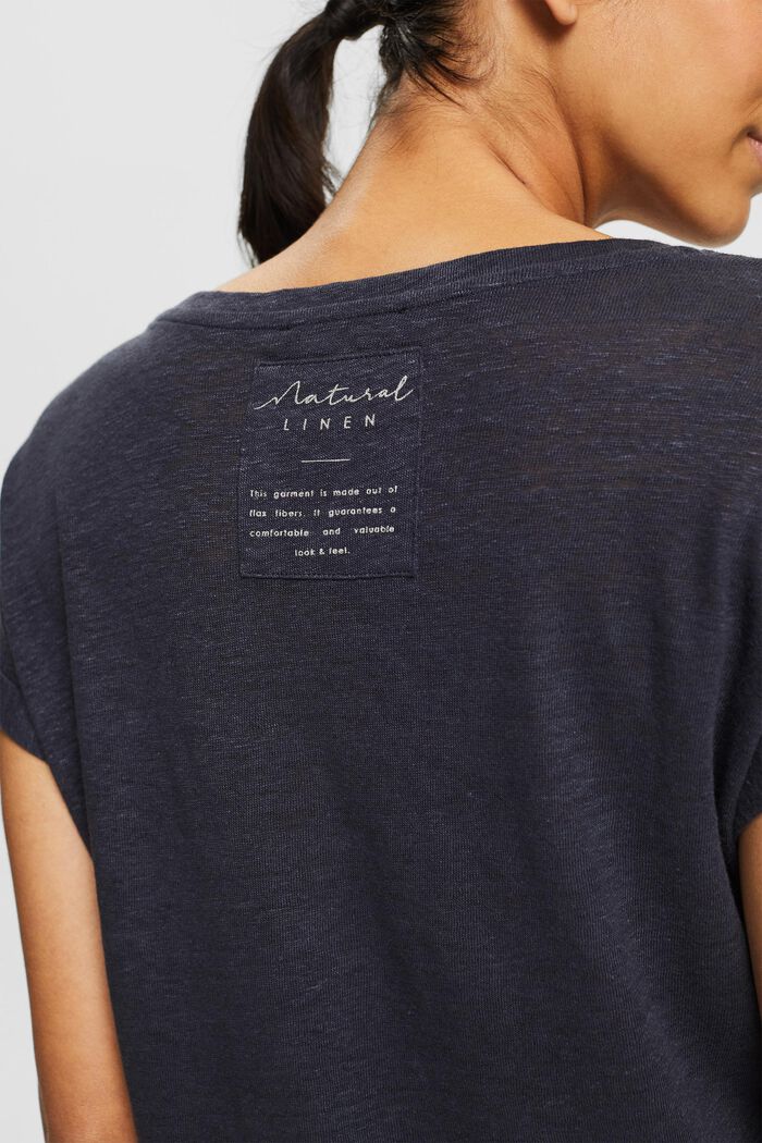T-shirt van 100% linnen, ANTHRACITE, detail image number 2