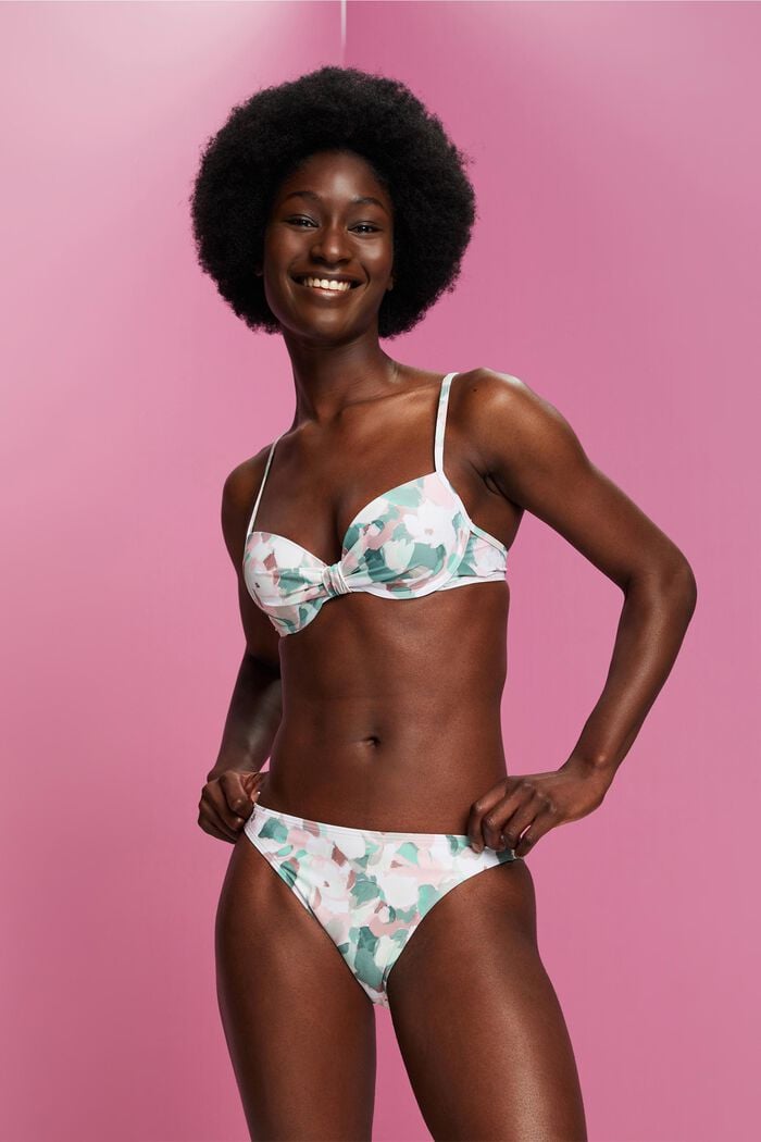 Gerecycled: gewatteerde bikinitop met beugels, KHAKI GREEN, detail image number 0