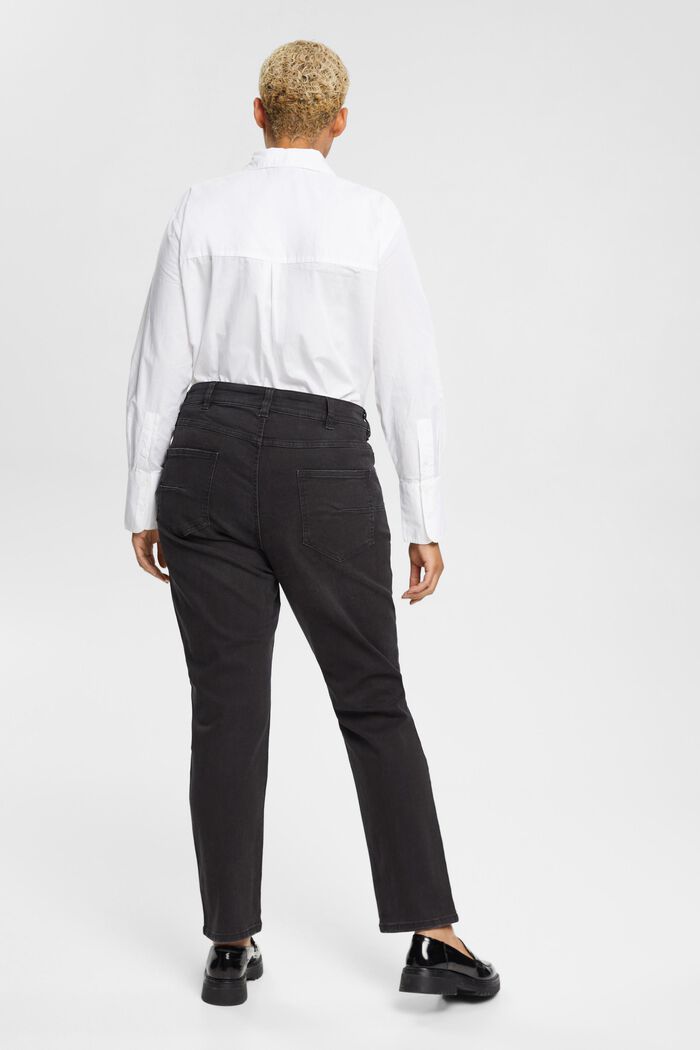 Mid-rise jeans met rechte pijpen, BLACK DARK WASHED, detail image number 3