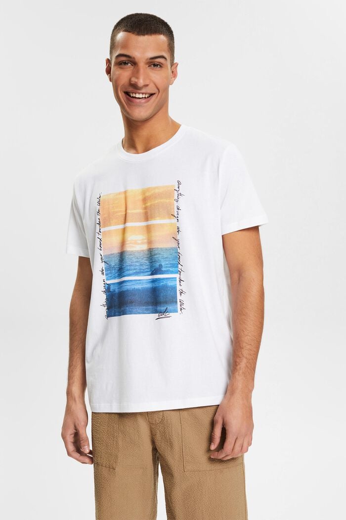 Jersey T-shirt met print, WHITE, detail image number 1