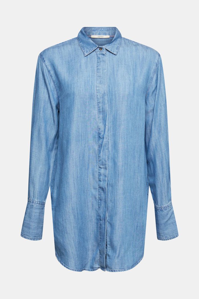 Van TENCEL™: oversized blouse met denim look, BLUE MEDIUM WASHED, detail image number 9