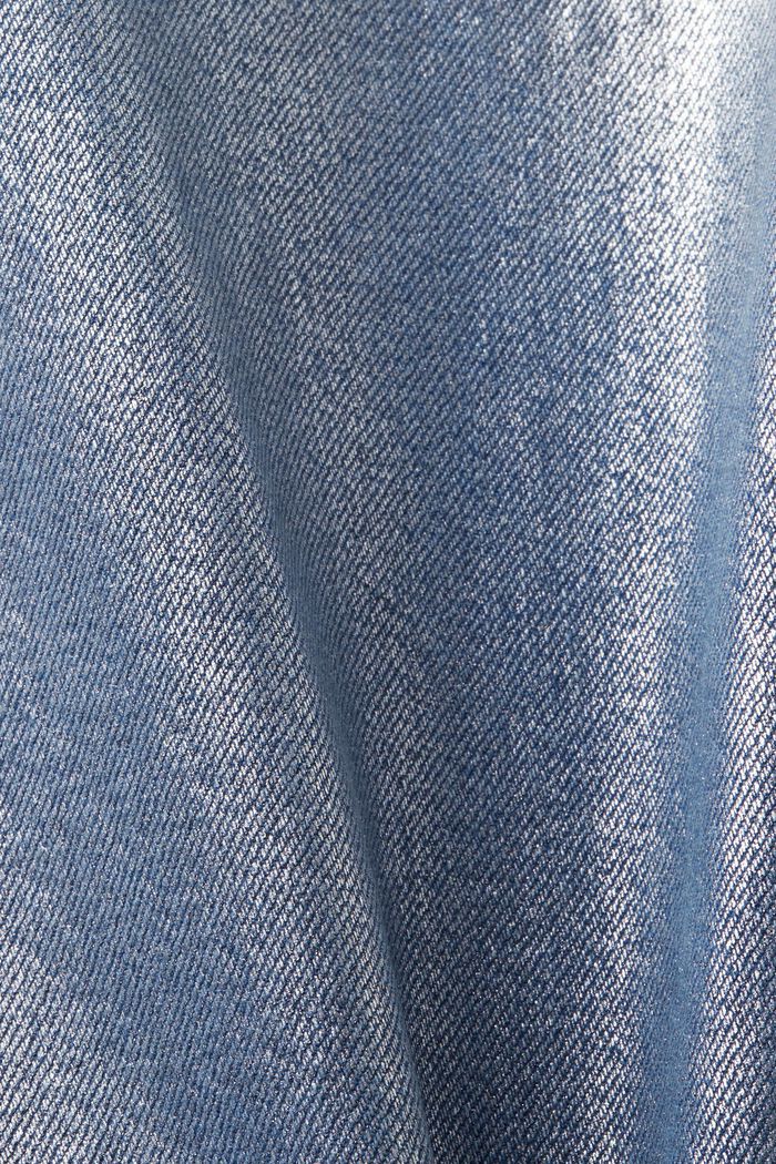 Rechte metallic retro jeans met hoge taille, GREY RINSE, detail image number 6