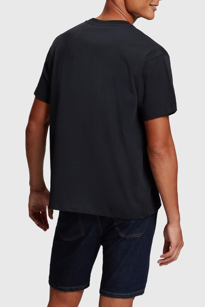 T-shirt met label en studs, BLACK, detail image number 1