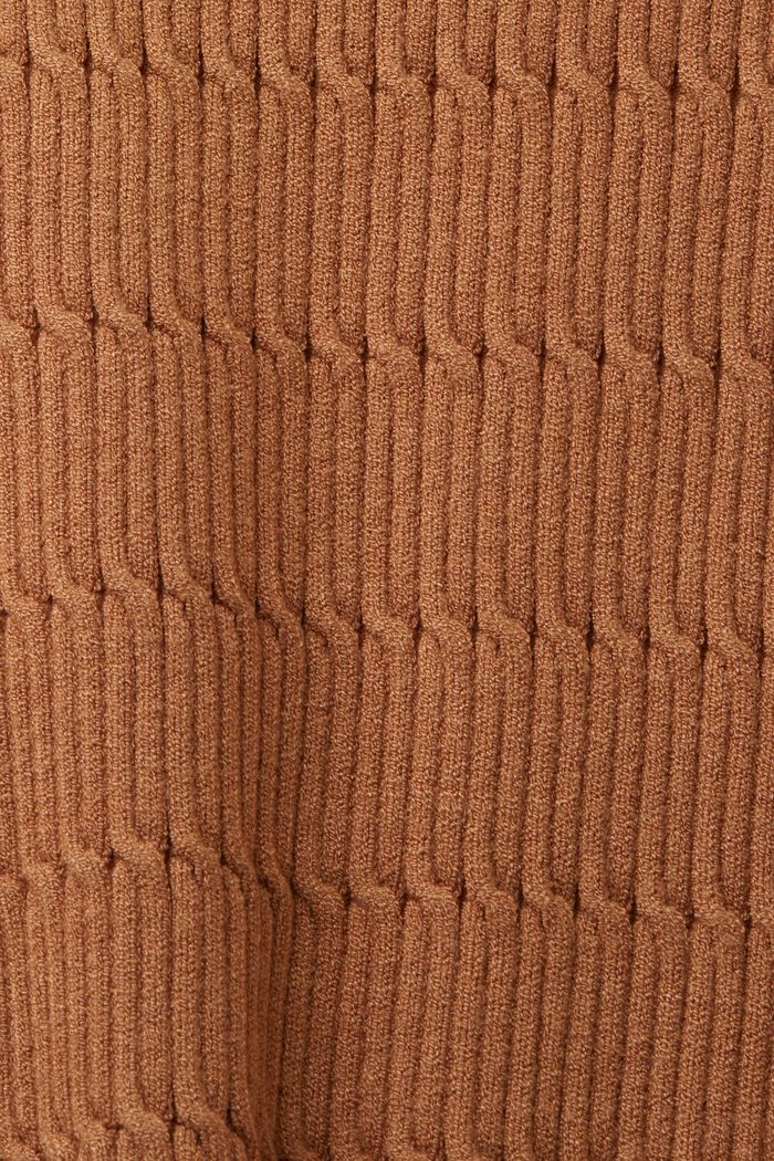 Getailleerde trui met kabelpatroon, CARAMEL, detail image number 5