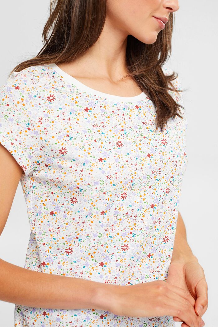 T-shirt met bloemenprint, OFF WHITE COLORWAY, detail image number 0