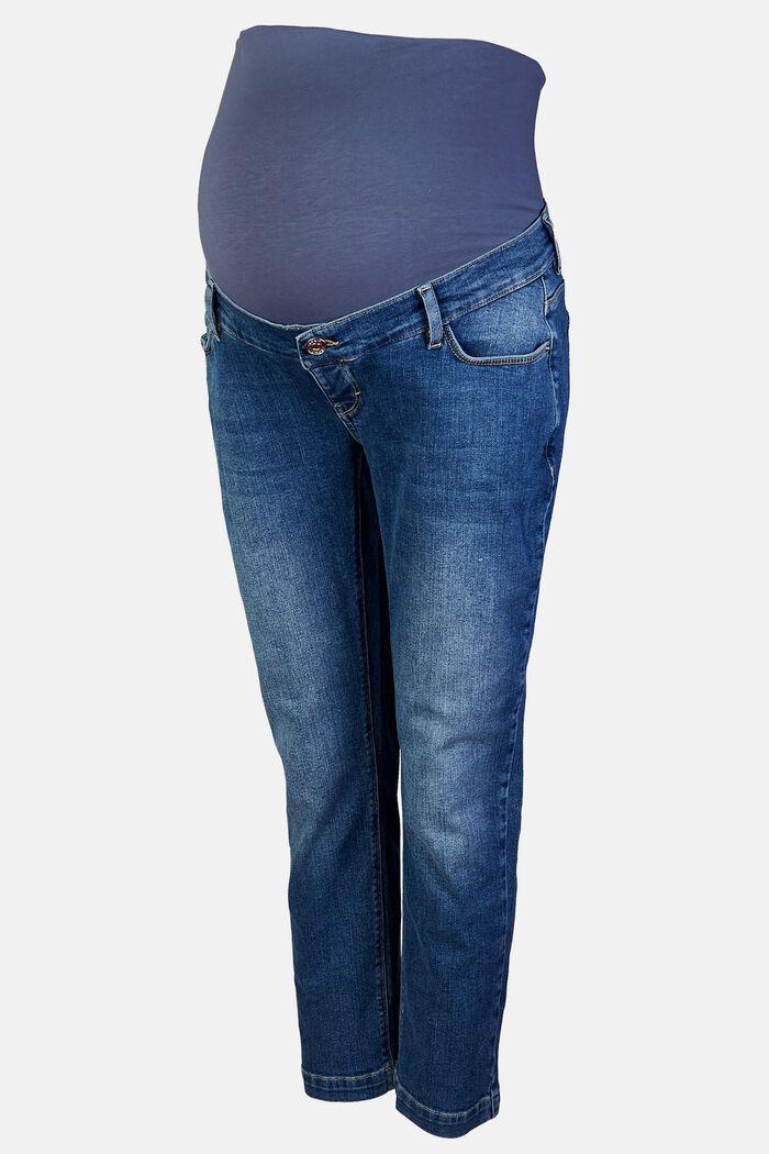 Enkellange jeans met band over de buik, MEDIUM WASHED DENIM, detail image number 0