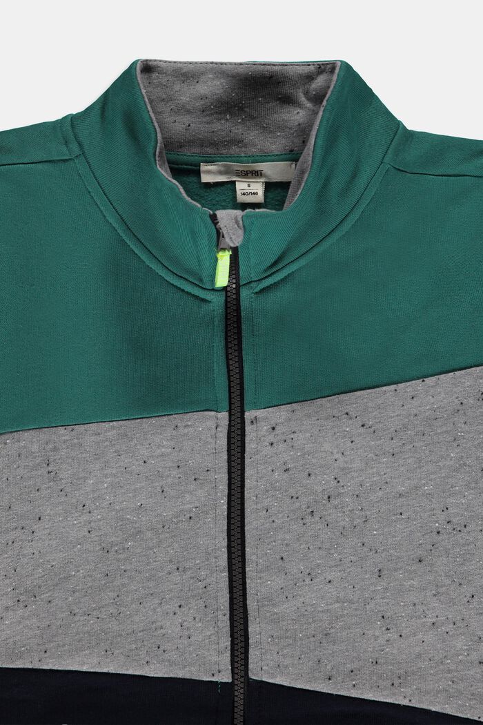 Sweatshirts cardigan, TEAL GREEN, detail image number 2