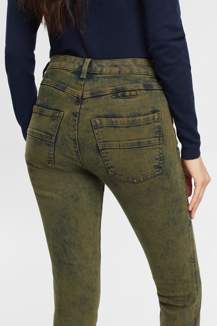 Stretchjeans met garment washed-out look, DARK KHAKI, detail image number 2