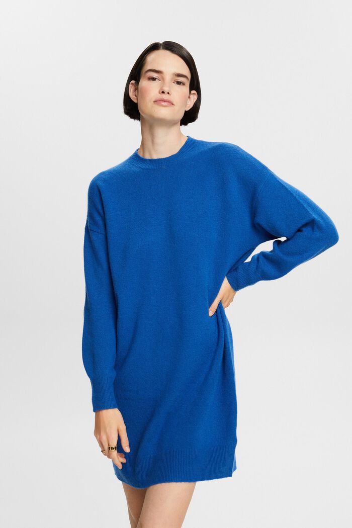 Gebreide mini-jurk, BRIGHT BLUE, detail image number 0