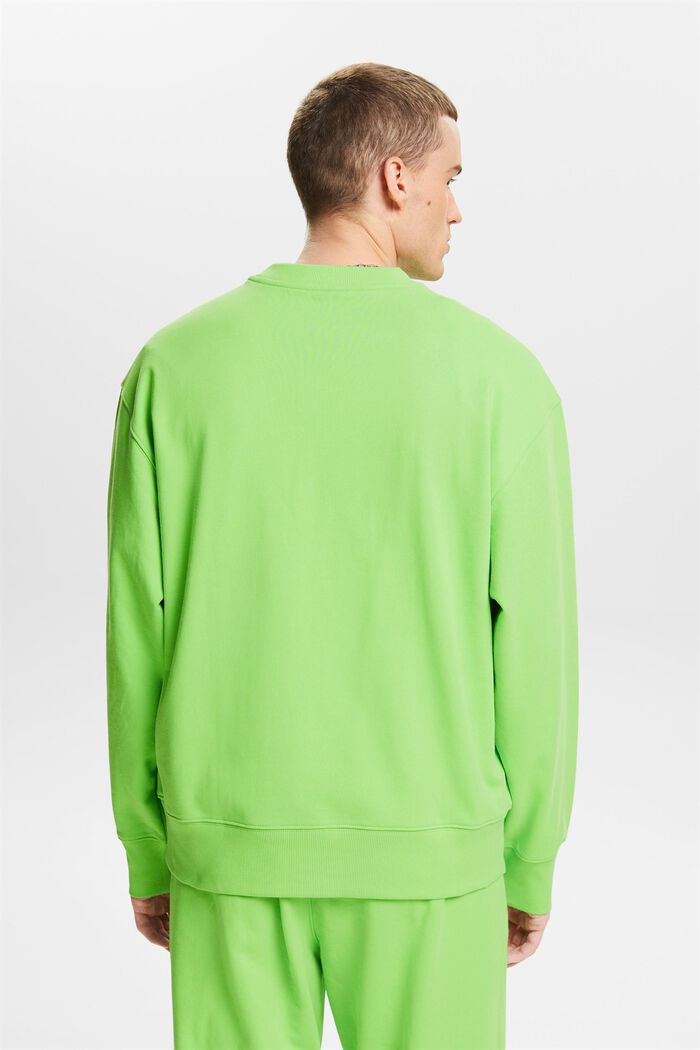 Sweatshirt met logo en ronde hals, CITRUS GREEN, detail image number 2