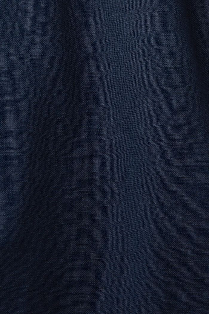 Rechtlijnige broek van linnen en katoen, NAVY, detail image number 5