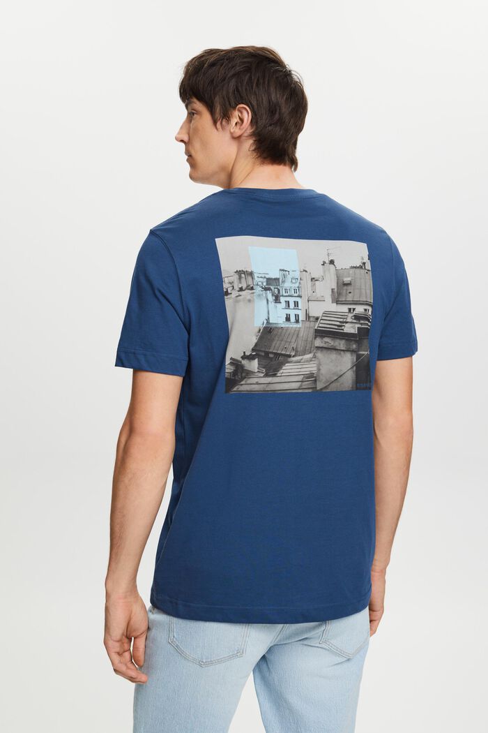 T-shirt met print op de voor- en achterkant, GREY BLUE, detail image number 3