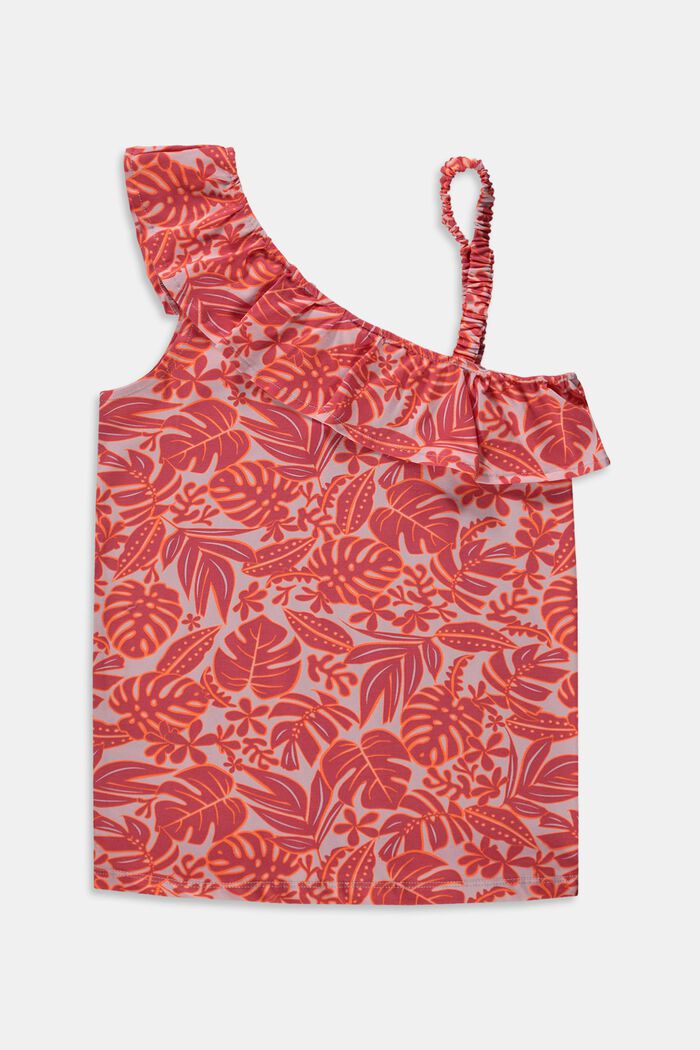Shirt met tropisch motief, ORANGE RED, detail image number 1