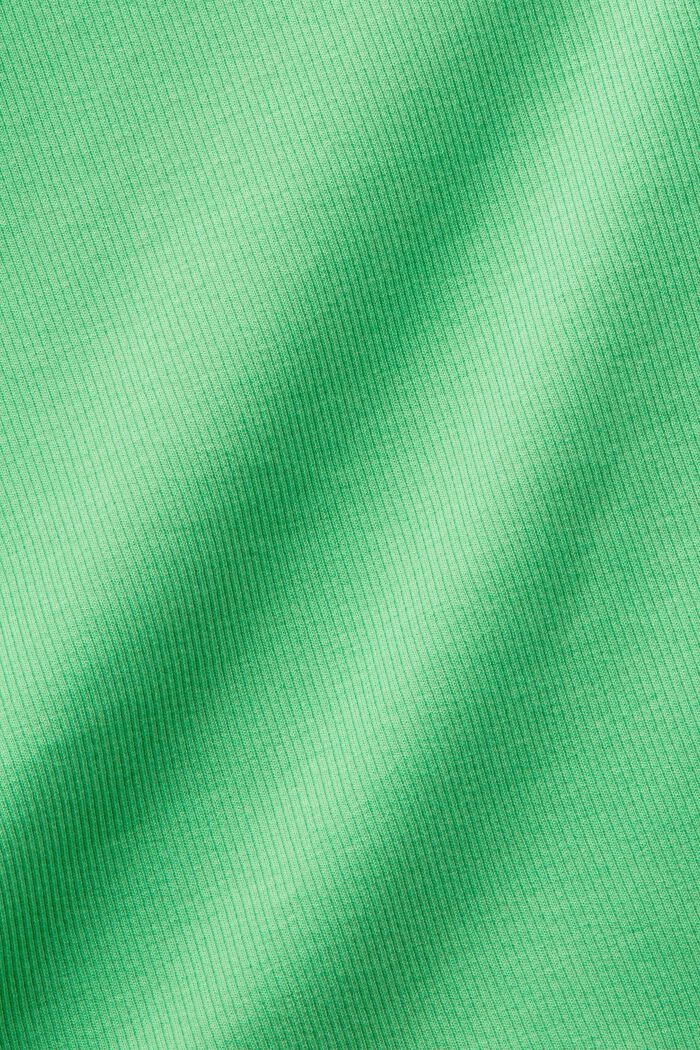 Cropped T-shirt van geribd katoen, CITRUS GREEN, detail image number 5