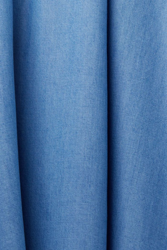 Chambray jurk met strik en ruchesrand, TENCEL™, BLUE MEDIUM WASHED, detail image number 5
