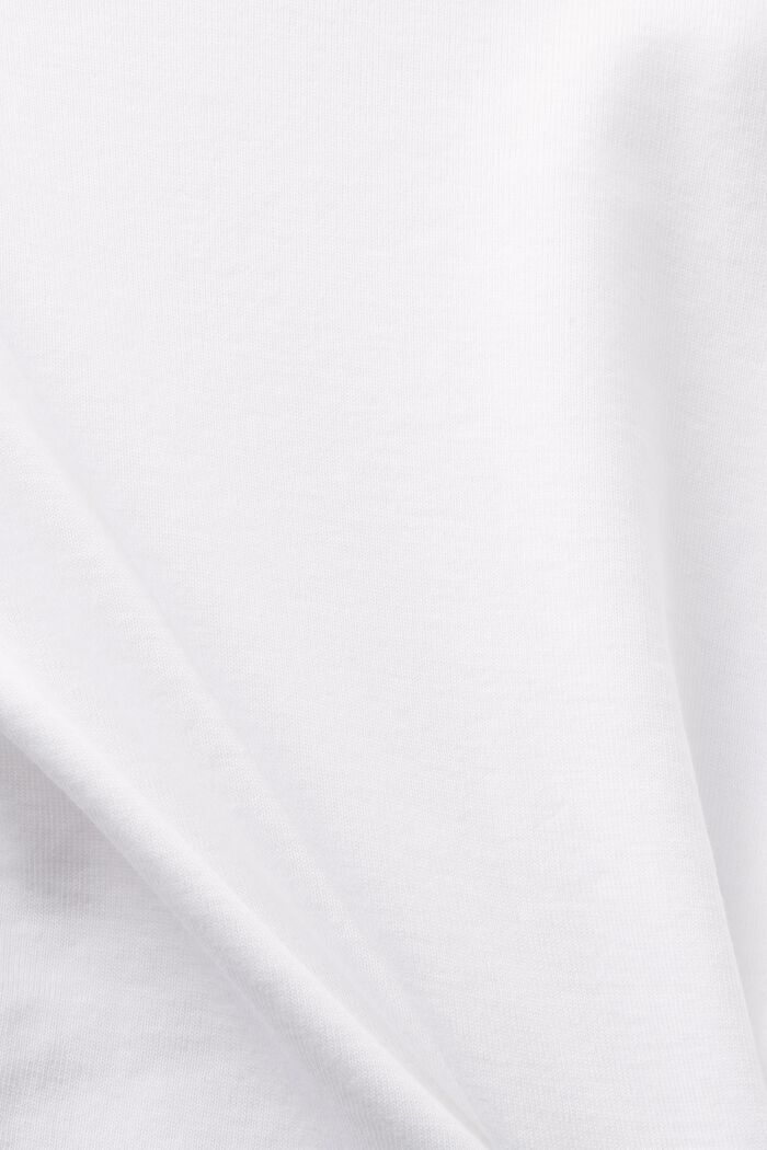 Katoenen T-shirt met V-hals, WHITE, detail image number 5