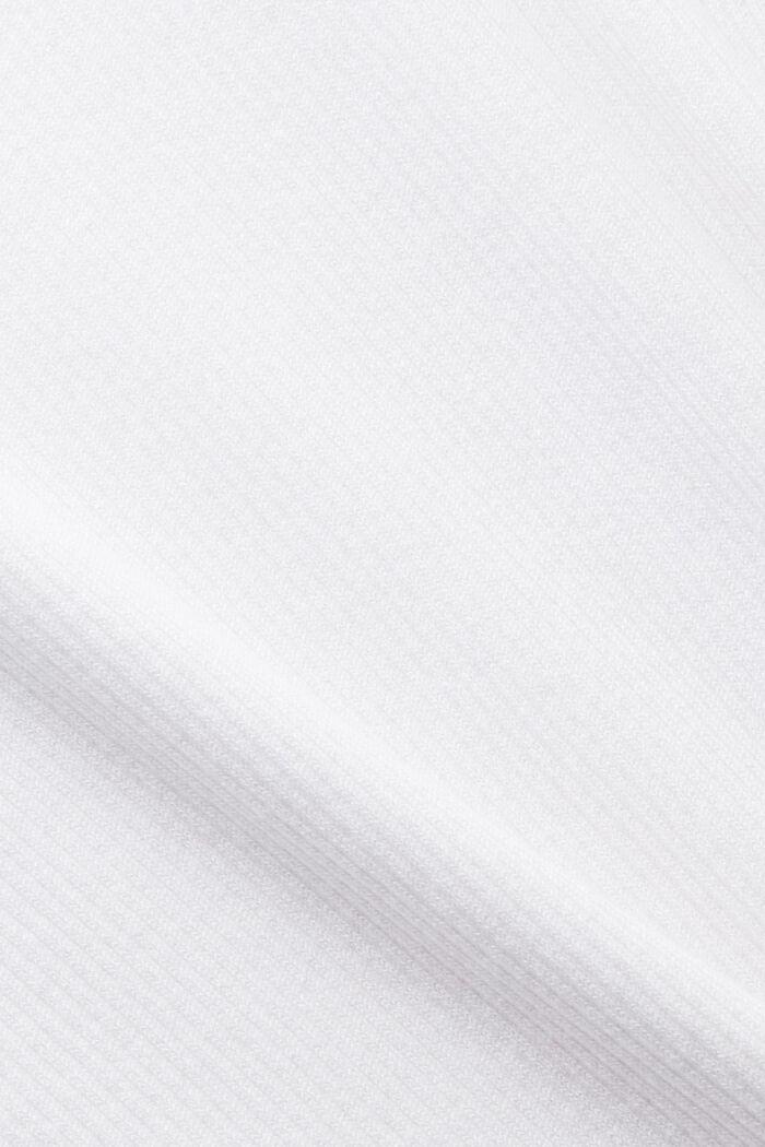 Geribde mouwloze trui, WHITE, detail image number 5