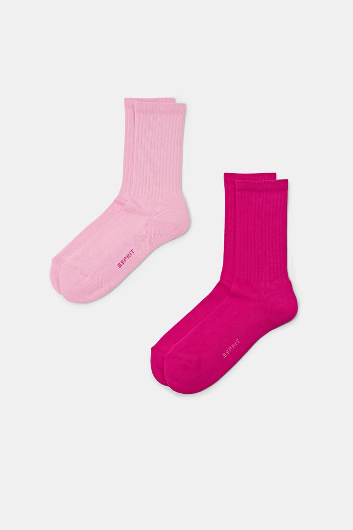 2 paar geribde sokken, ROSE / PINK, detail image number 0
