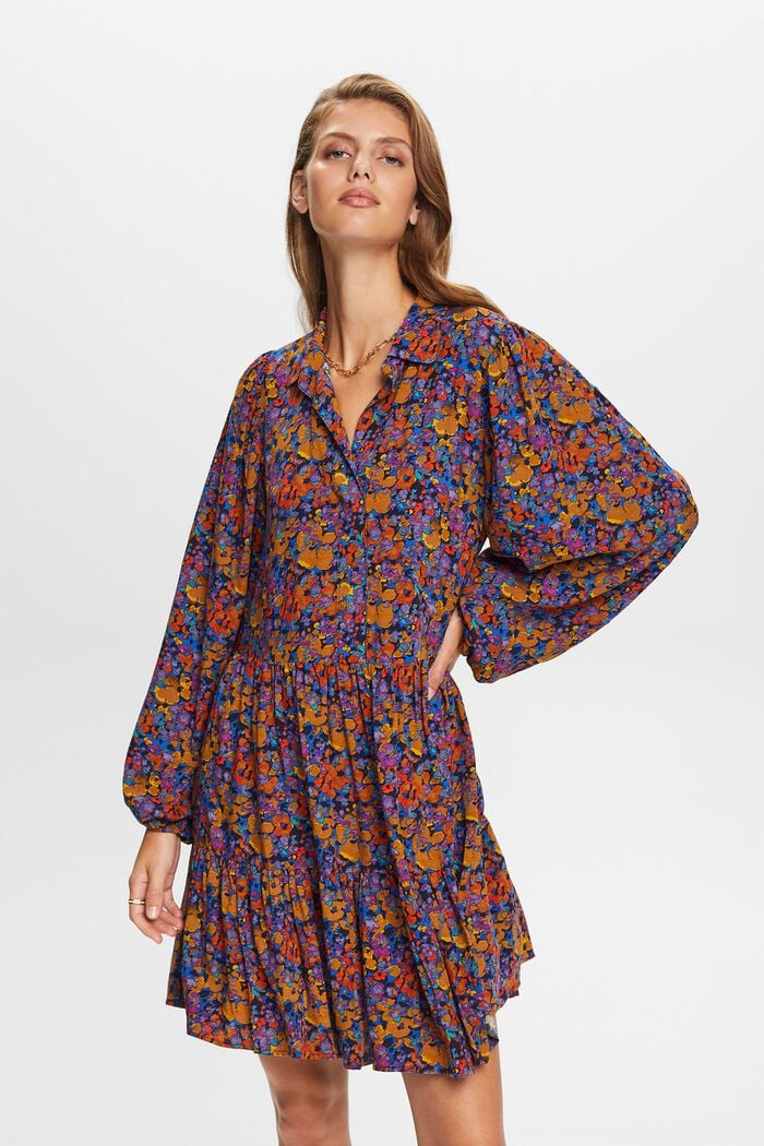 Mini-jurk met print, LENZING™ ECOVERO™, NAVY, detail image number 0