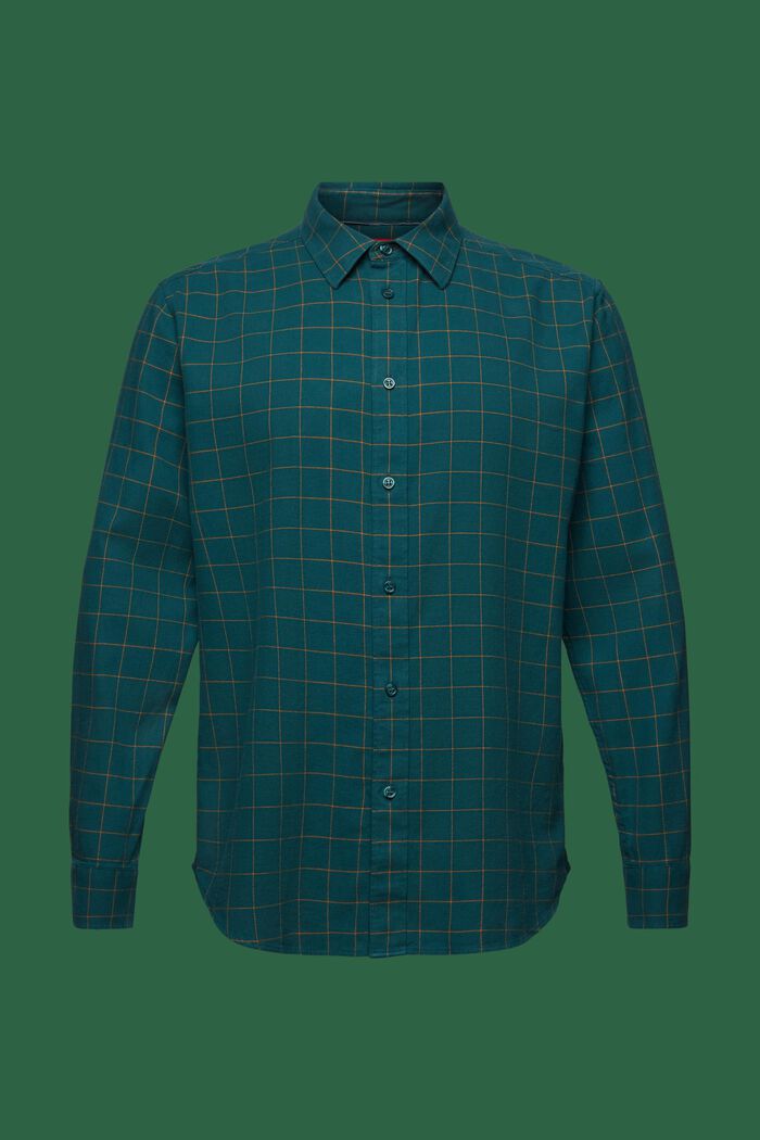 Geruit regular fit-overhemd van flanel, EMERALD GREEN, detail image number 6