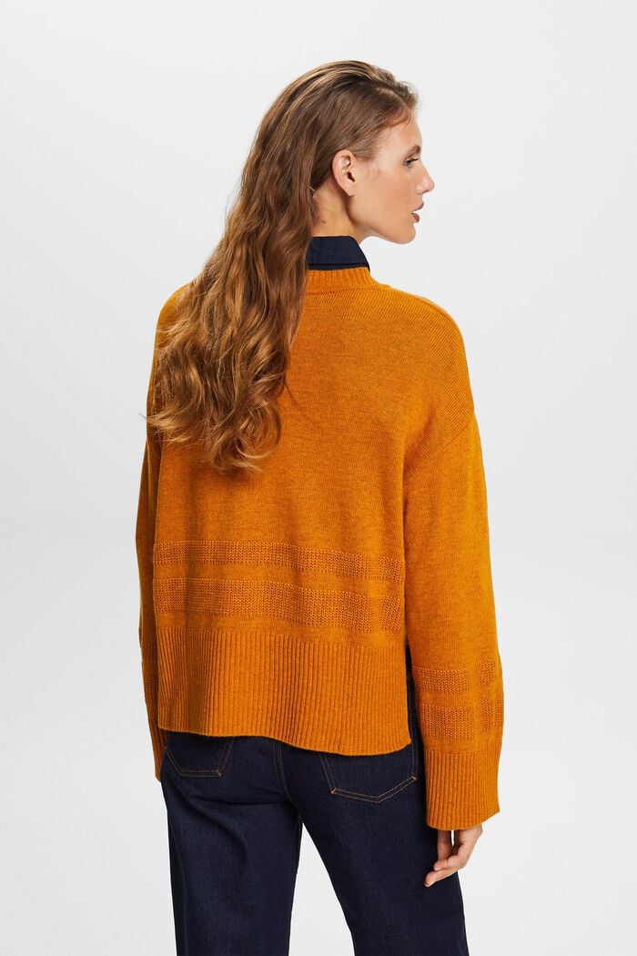 Boxy sweater met ronde hals, HONEY YELLOW, detail image number 3