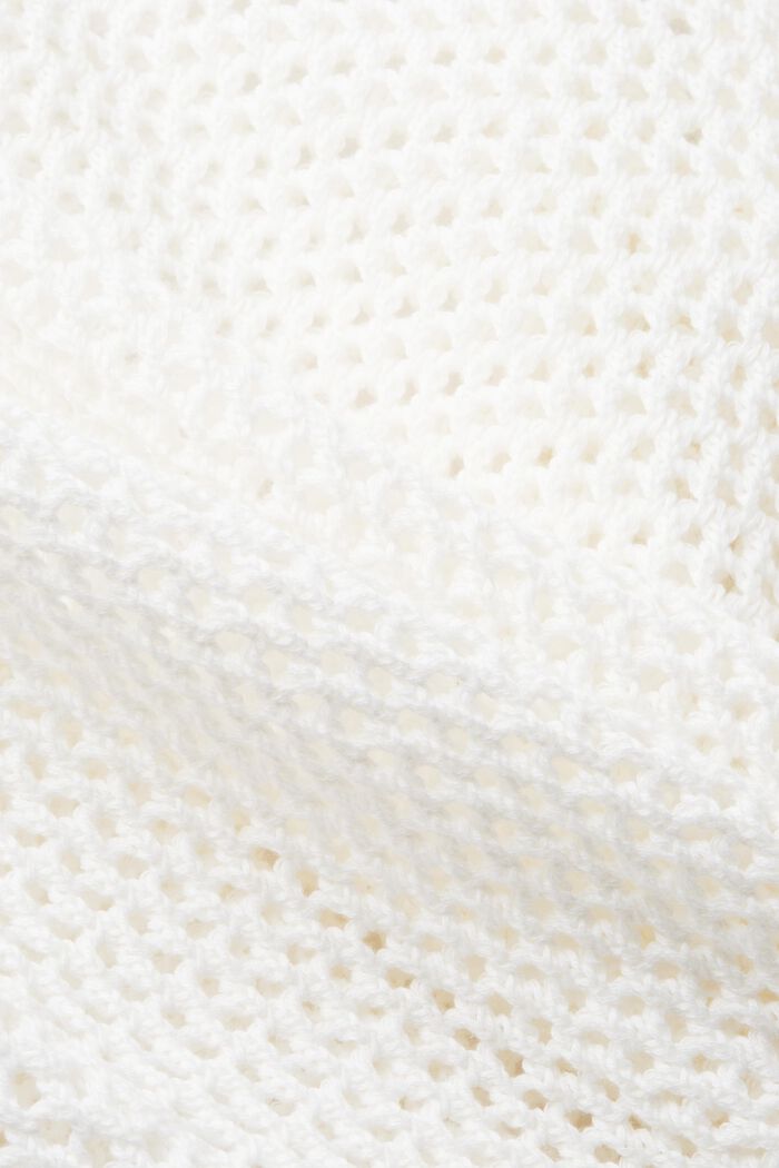 Opengewerkte trui van duurzaam katoen, OFF WHITE, detail image number 5
