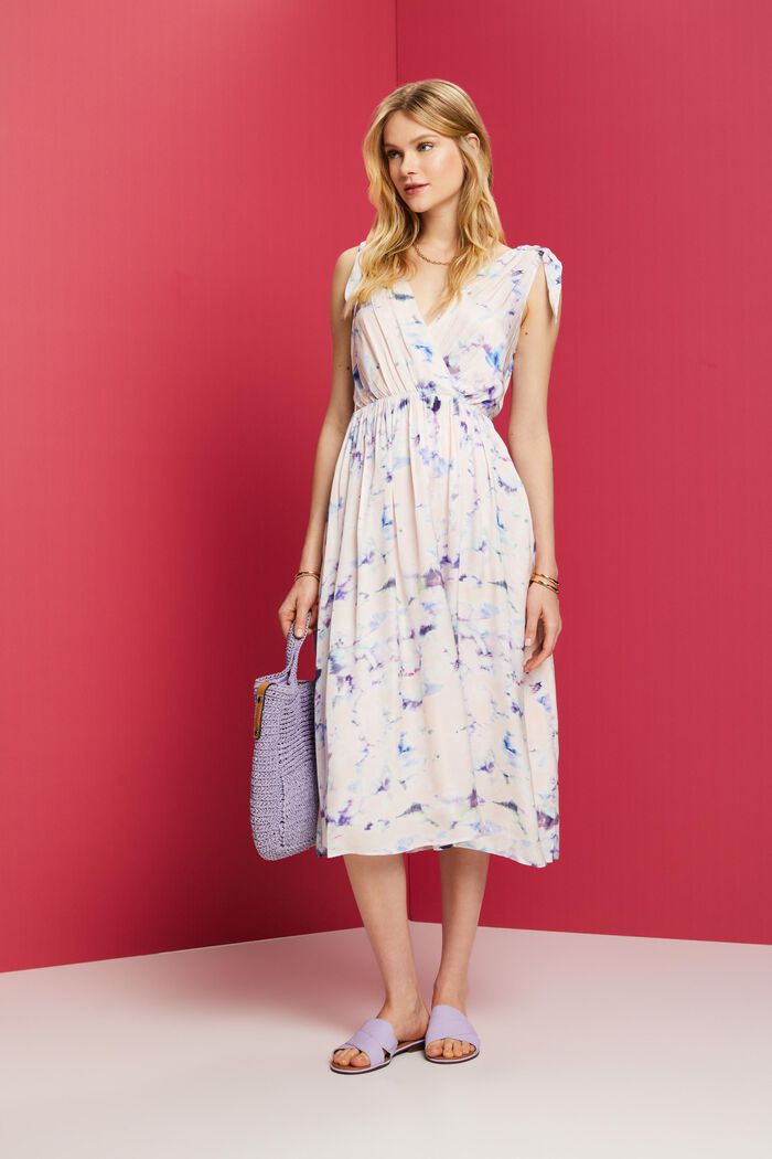 Midi-jurk met motief, PASTEL PINK, detail image number 1