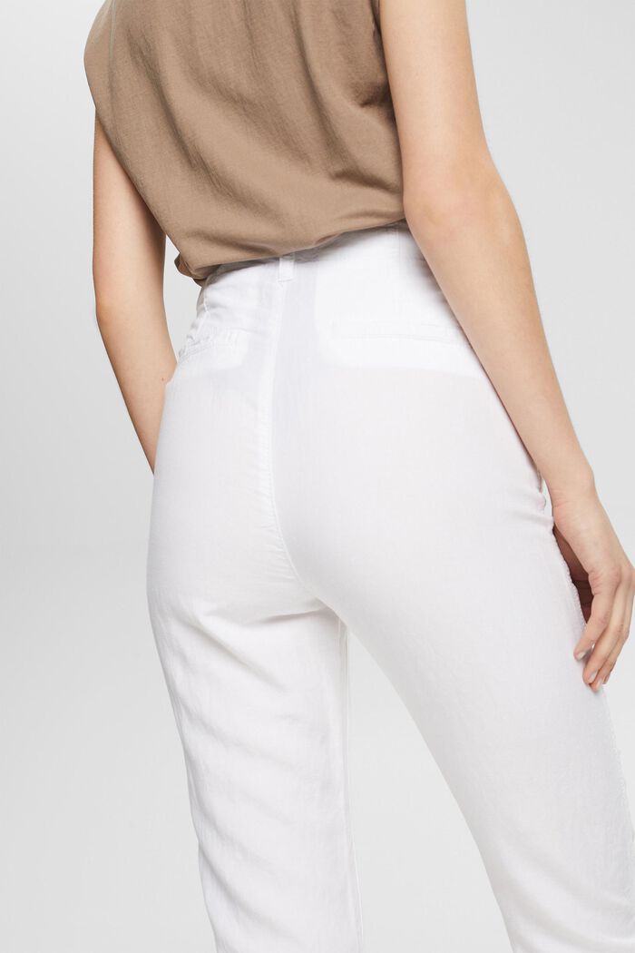 Met linnen: broek met knoopsluiting, WHITE, detail image number 5