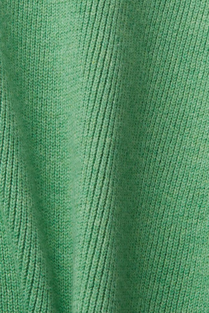 Trui van duurzaam katoen met V-hals, GREEN, detail image number 4