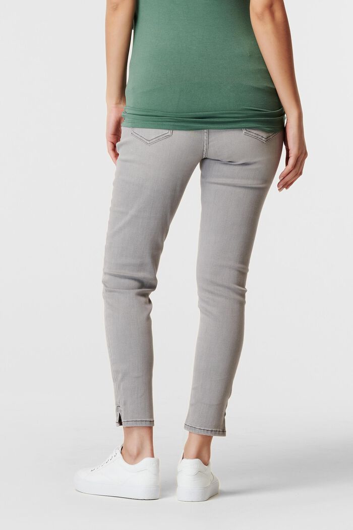 Gerecycled: jeans met band boven de buik, GREY DENIM, detail image number 1