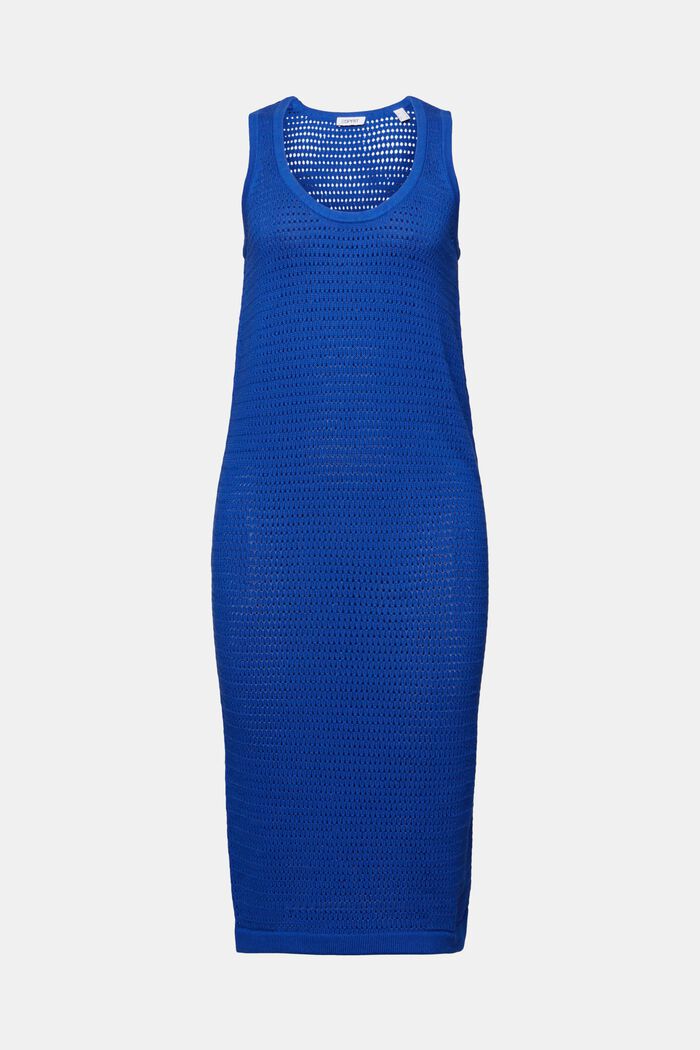 Mouwloze pointelle midi-jurk, BRIGHT BLUE, detail image number 6
