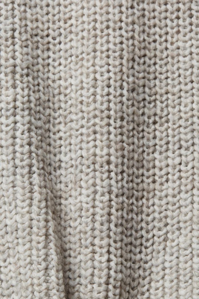 Gebreide trui met opstaande kraag, LIGHT TAUPE, detail image number 5