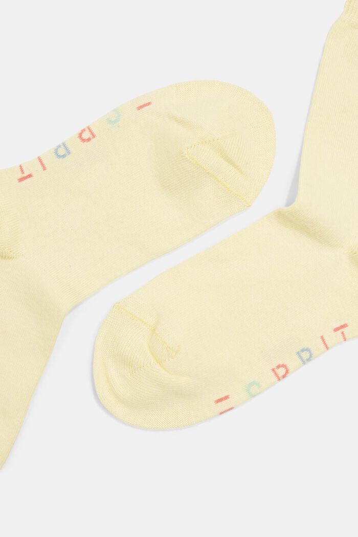 Set van 2 paar sokken met logo, van een mix van biologisch katoen, JADE, detail image number 1