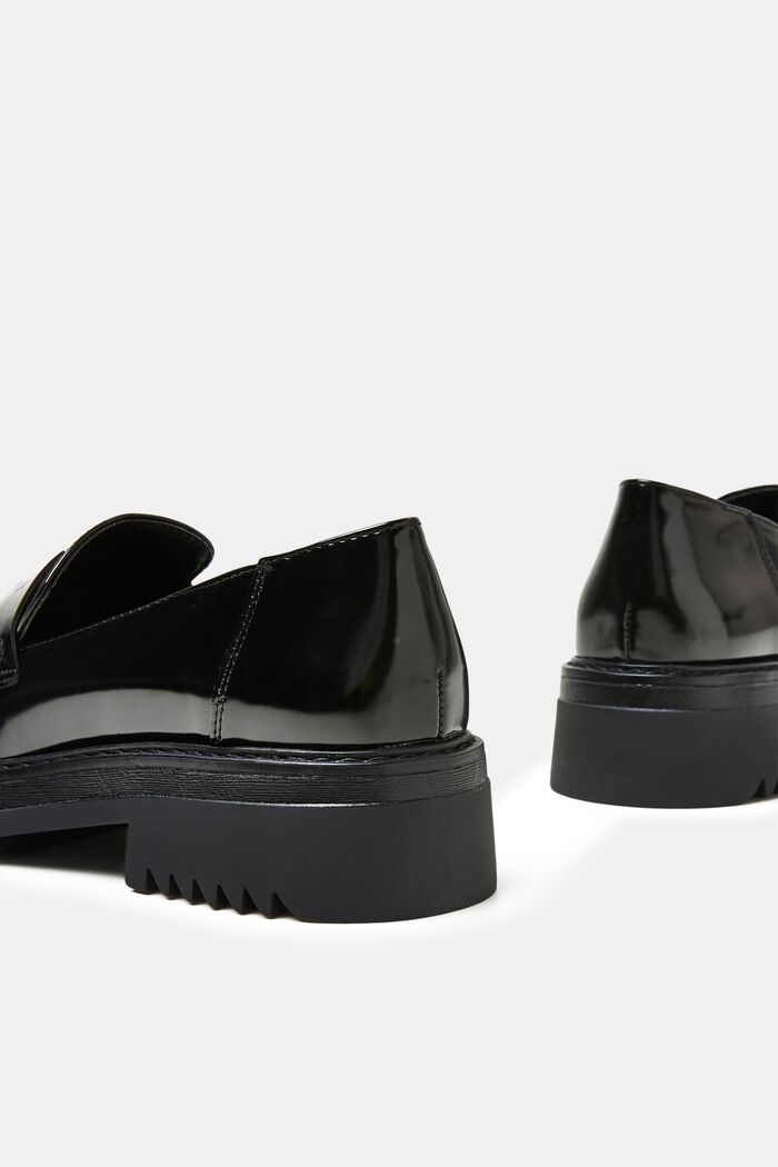 Stoere loafers van imitatieleer, BLACK, detail image number 4