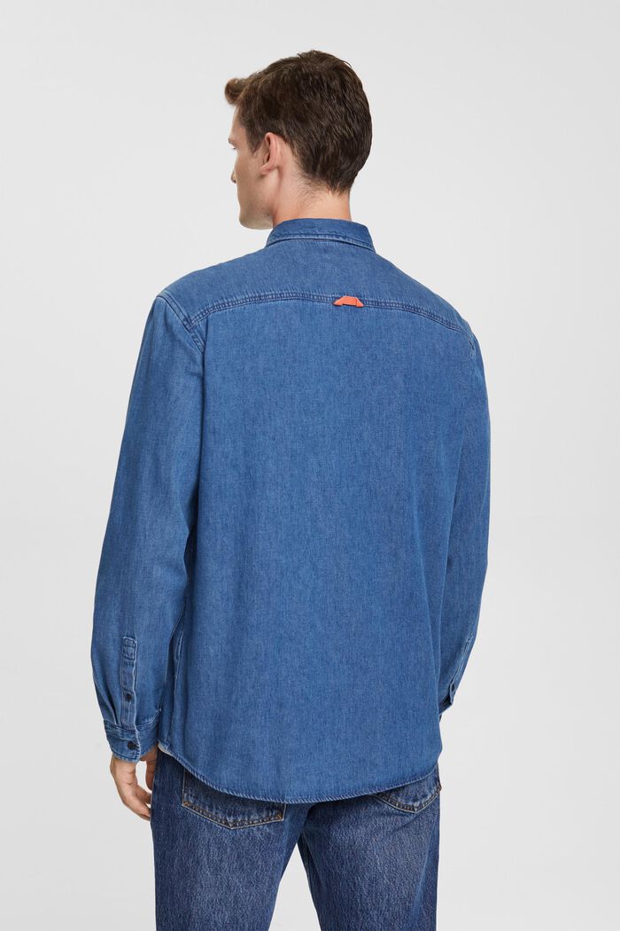 Denim overhemd met opgestikte zak, BLUE MEDIUM WASHED, detail image number 3
