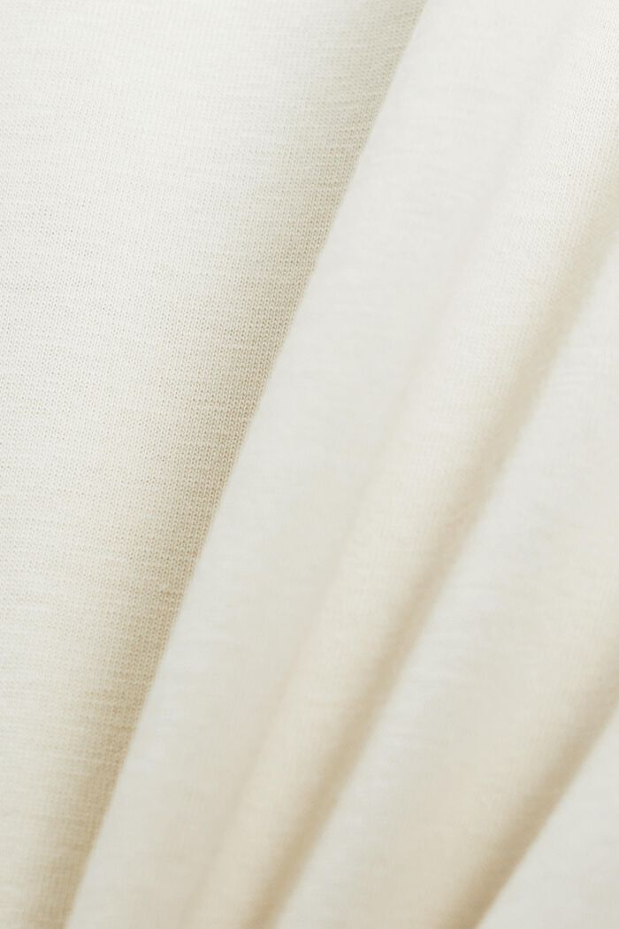 Jersey shirt met print, 100% katoen, CREAM BEIGE, detail image number 4
