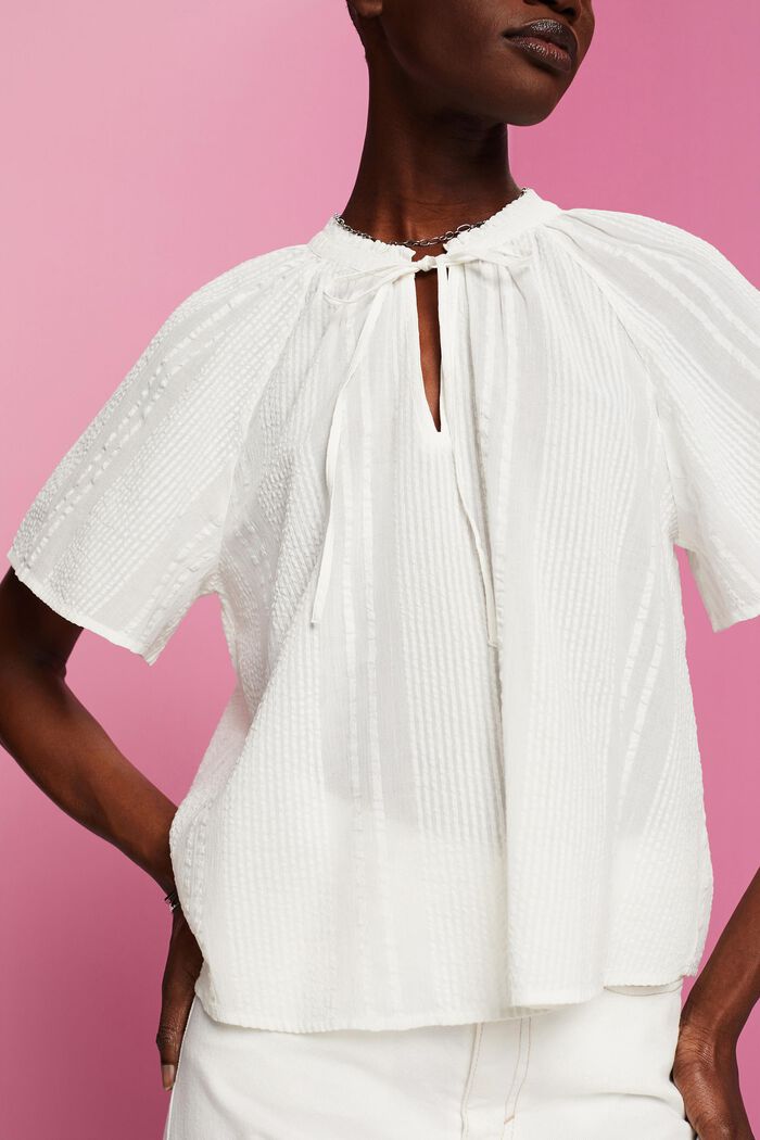 Katoenen blouse, OFF WHITE, detail image number 2