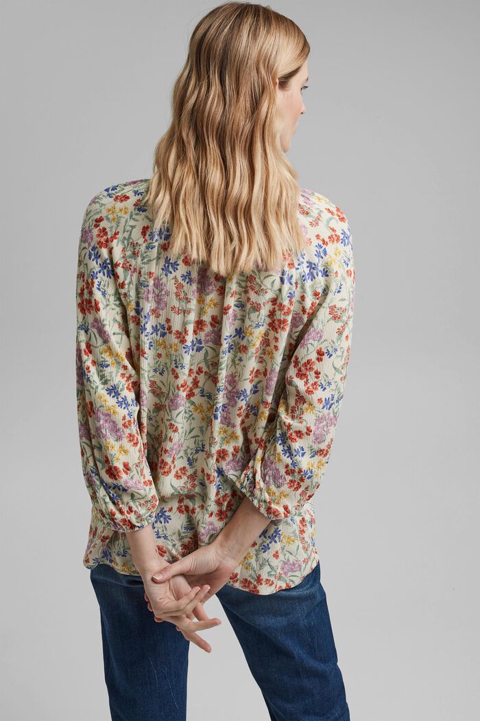 Crinkle-blouse met millefleursprint, OFF WHITE, detail image number 3